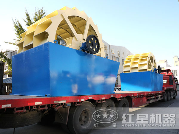 三輪洗砂機發(fā)貨現場