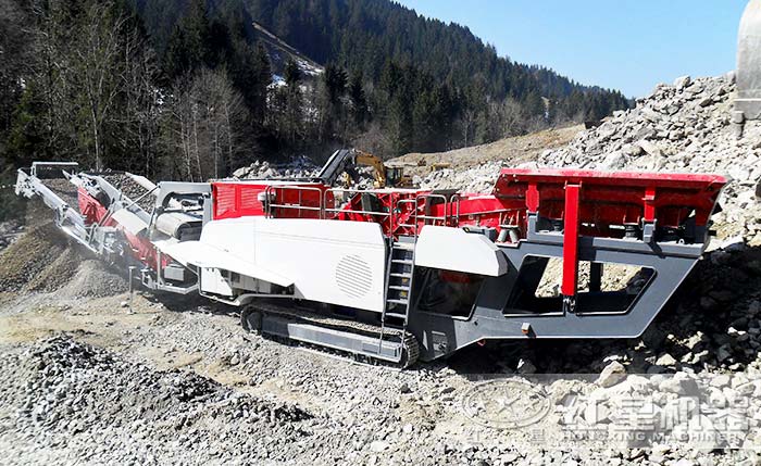 移動履帶一體式環保制砂機現場 移動履帶一體式環保制砂機現場