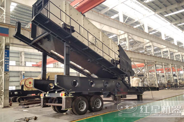 可移動振動篩沙機，半掛車車頭牽引隨時隨地流動作業