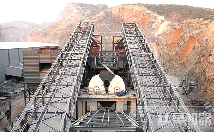 大型石灰石碎石生產線安裝現場 大型石灰石碎石生產線安裝現場