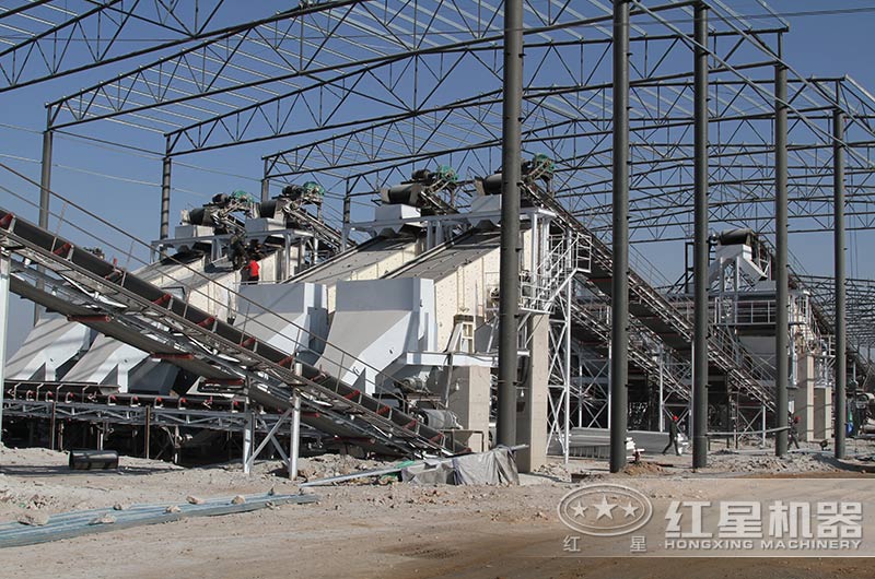 大型篩沙生產現場實景圖
