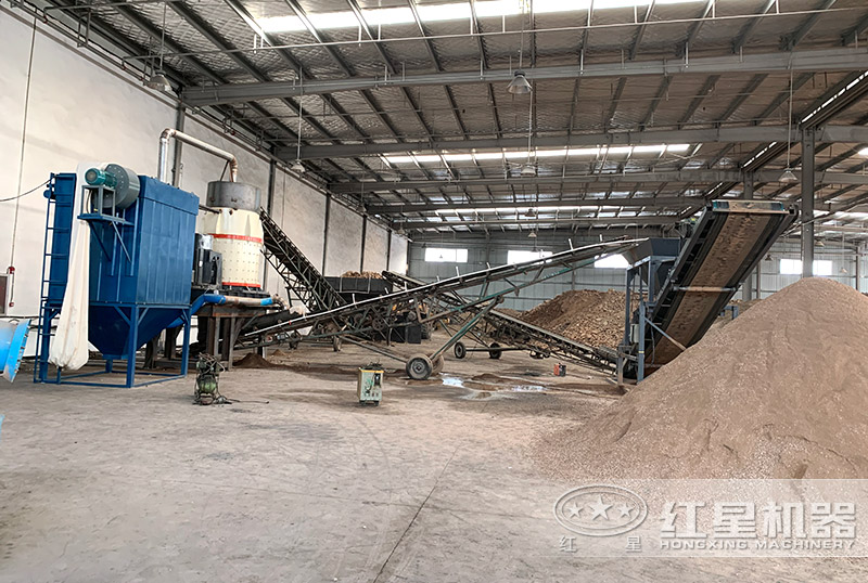 時產100噸砂石場制砂現場-復合破碎機